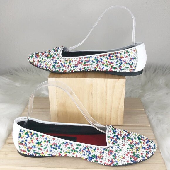 L. J. Simone New York Vintage Rainbow Beaded Loafers Size 11 - Picture 5 of 5